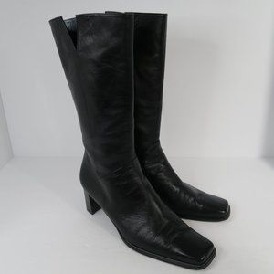Size 11 Stuart Weitzman Soft Leather Square Toe Y2K Mid Calf Boots